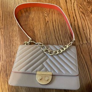 Carolina Herrera Taupe Quilted Bag